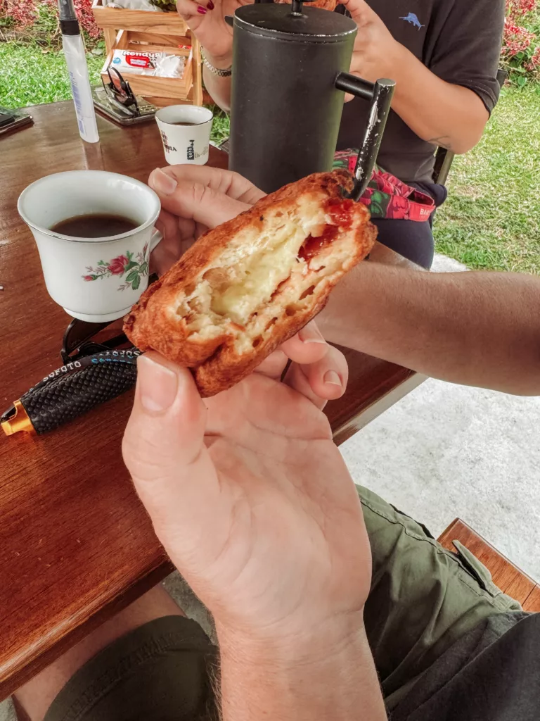 traditional Colombian treats at Finca Mariposa after coffee picking